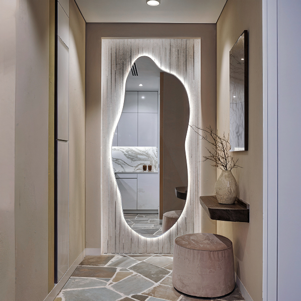 Oglinda forma neregulata led 35x80 cm