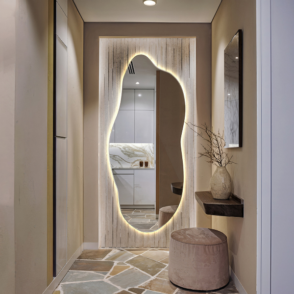 Oglinda forma neregulata led 40x90 cm