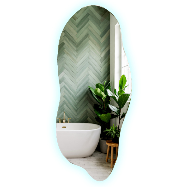 Oglinda forma neregulata led 45x100 cm