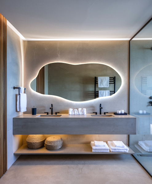 Oglinda forma neregulata led 45x100 cm