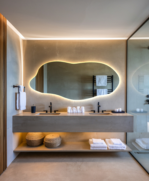 Oglinda forma neregulata led 45x100 cm