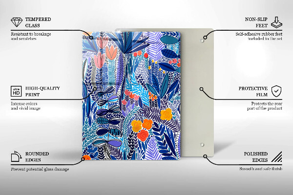 Tocător sticlă Lunca pictata