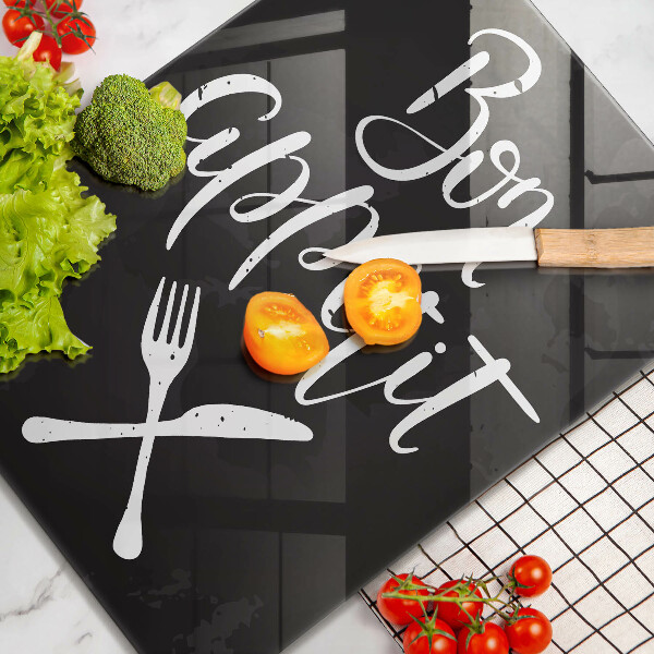 Tocător sticlă Inscripție Bon appetit