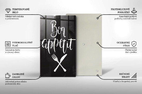 Tocător sticlă Inscripție Bon appetit