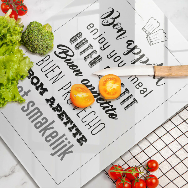 Tocător sticlă Inscripție în bucătărie spunând