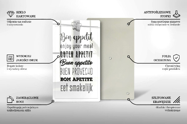 Tocător sticlă Inscripție în bucătărie spunând