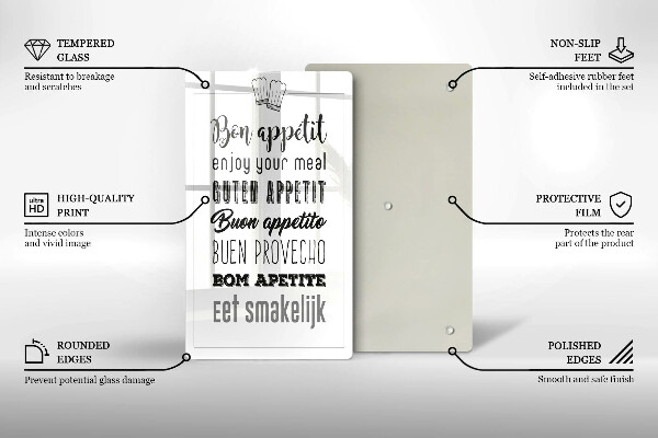 Tocător sticlă Inscripție în bucătărie spunând