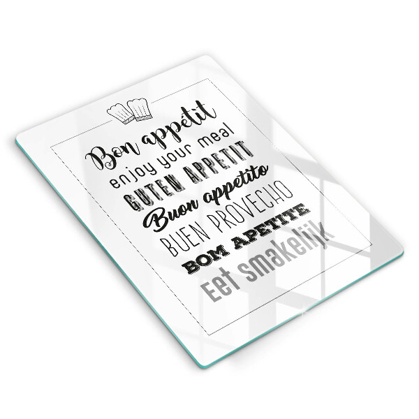 Tocător sticlă Inscripție în bucătărie spunând