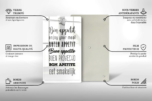 Tocător sticlă Inscripție în bucătărie spunând