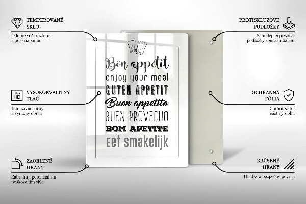 Tocător sticlă Inscripție în bucătărie spunând