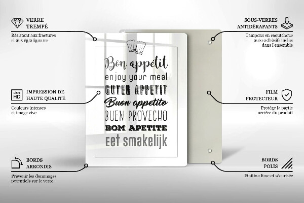 Tocător sticlă Inscripție în bucătărie spunând