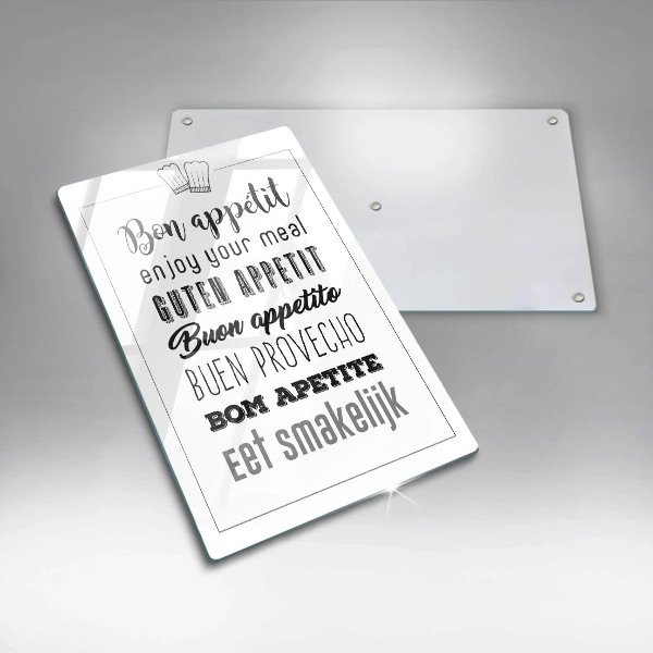 Tocător sticlă Inscripție în bucătărie spunând