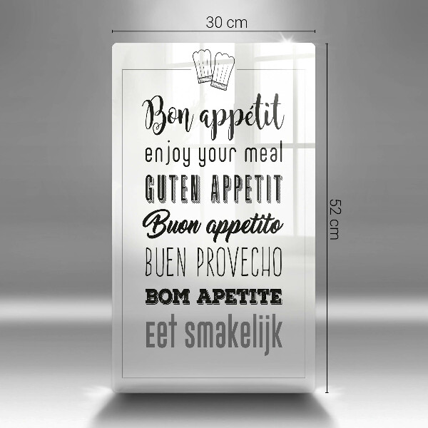 Tocător sticlă Inscripție în bucătărie spunând