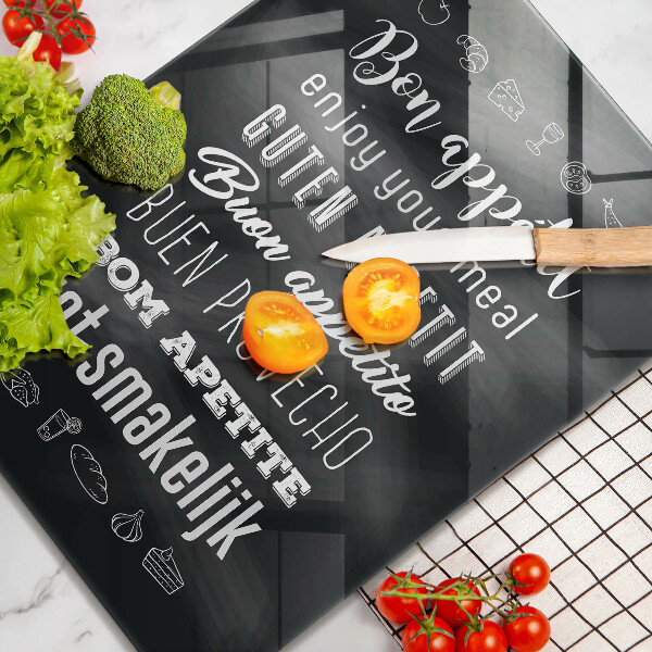 Tocător sticlă Inscripție în bucătărie spunând