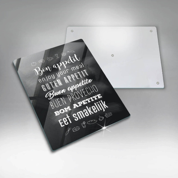 Tocător sticlă Inscripție în bucătărie spunând