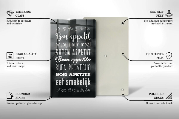 Tocător sticlă Inscripție în bucătărie spunând