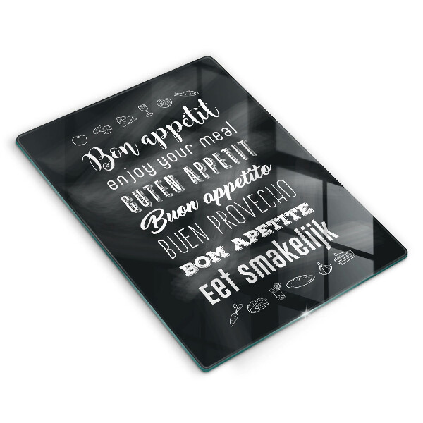 Tocător sticlă Inscripție în bucătărie spunând