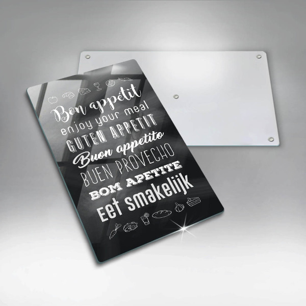 Tocător sticlă Inscripție în bucătărie spunând