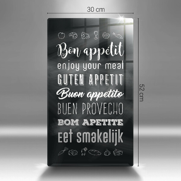 Tocător sticlă Inscripție în bucătărie spunând