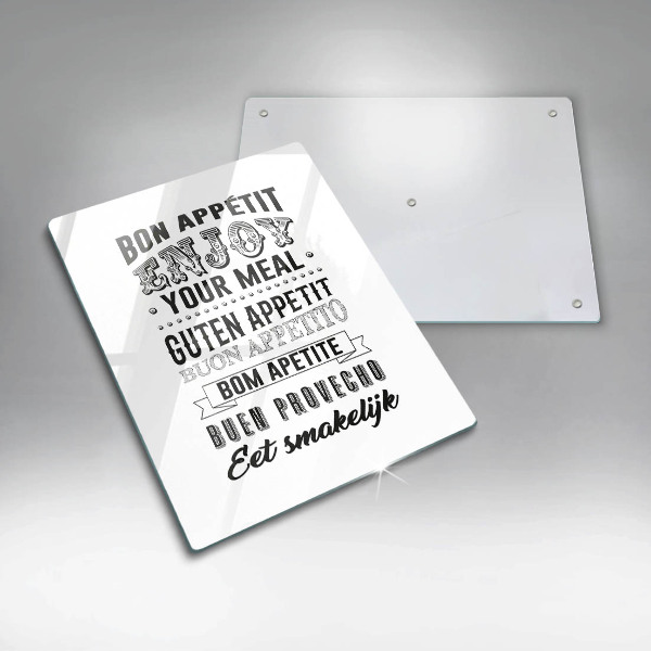 Tocător sticlă Inscripție pentru bucătărie propoziție