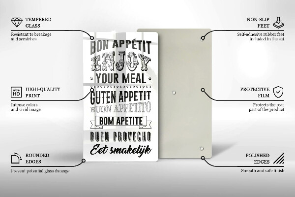 Tocător sticlă Inscripție pentru bucătărie propoziție