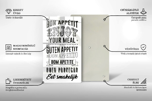 Tocător sticlă Inscripție pentru bucătărie propoziție