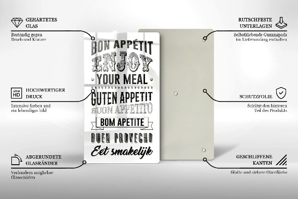 Tocător sticlă Inscripție pentru bucătărie propoziție