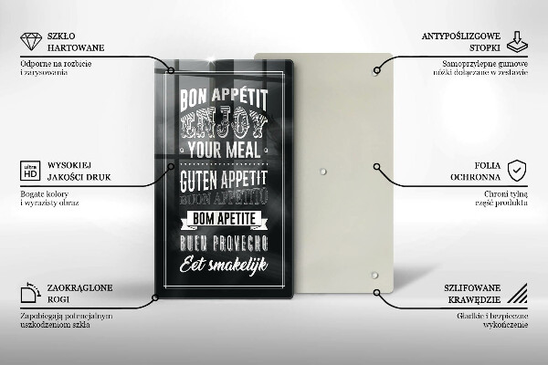 Tocător sticlă Inscripție pentru bucătărie propoziție