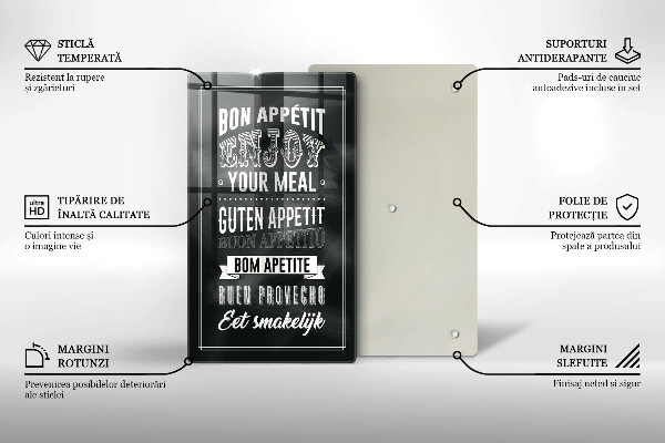 Tocător sticlă Inscripție pentru bucătărie propoziție