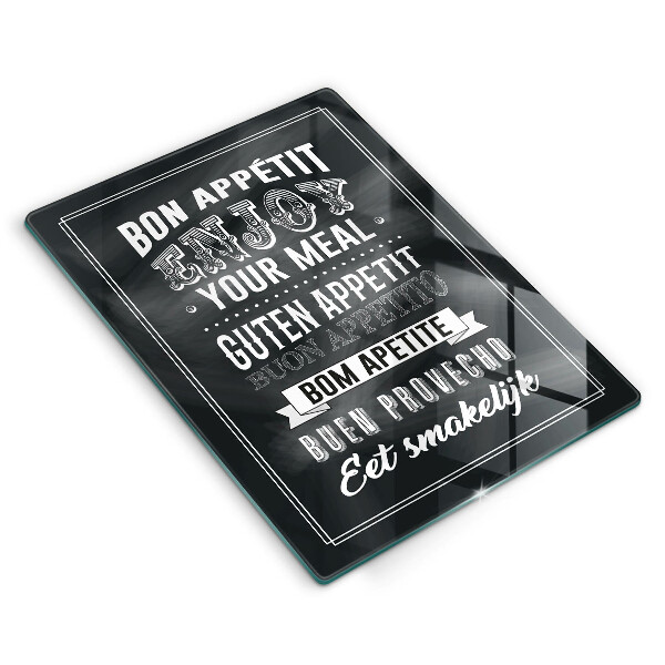 Tocător sticlă Inscripție pentru bucătărie propoziție