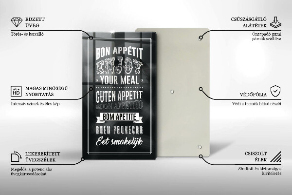 Tocător sticlă Inscripție pentru bucătărie propoziție