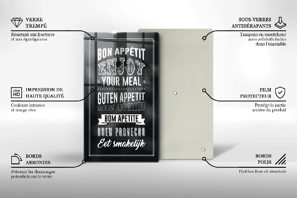 Tocător sticlă Inscripție pentru bucătărie propoziție