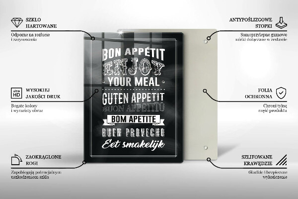 Tocător sticlă Inscripție pentru bucătărie propoziție