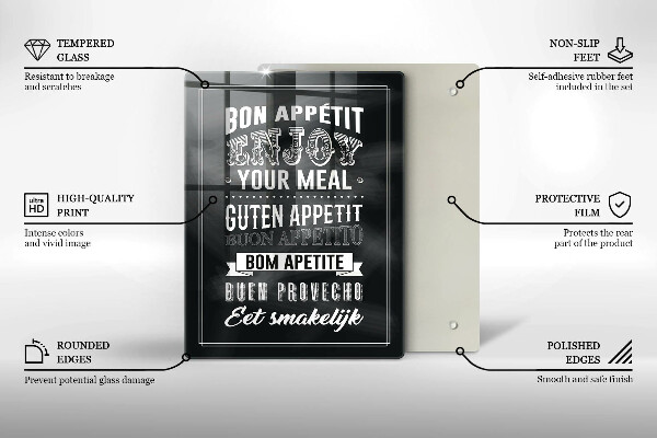 Tocător sticlă Inscripție pentru bucătărie propoziție