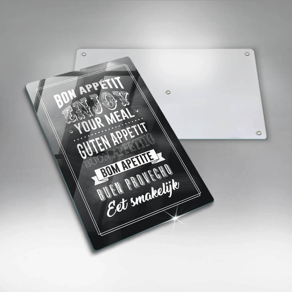 Tocător sticlă Inscripție pentru bucătărie propoziție