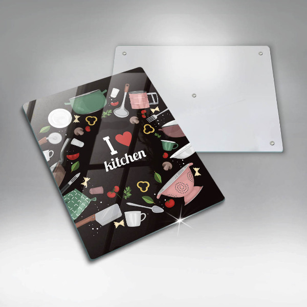 Tocător sticlă I love kitchen