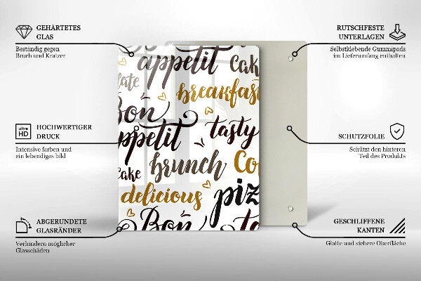 Tocător sticlă Bon appetit