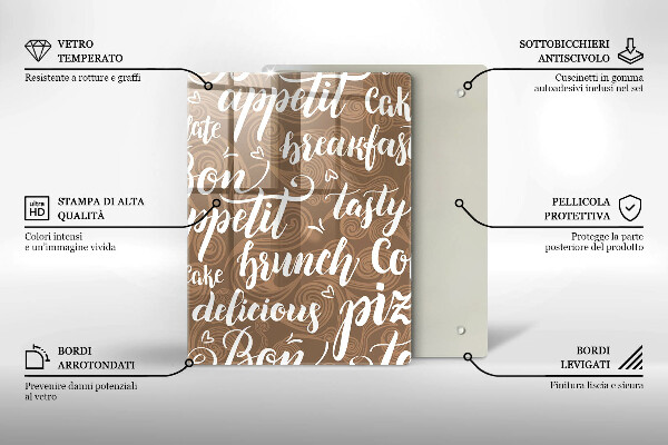 Tocător sticlă Bon appetit