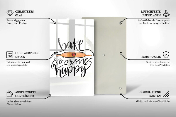 Tocător sticlă Bake someone happy