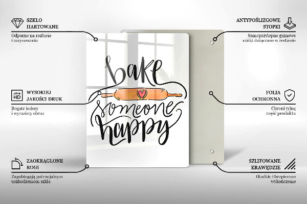 Tocător sticlă Bake someone happy