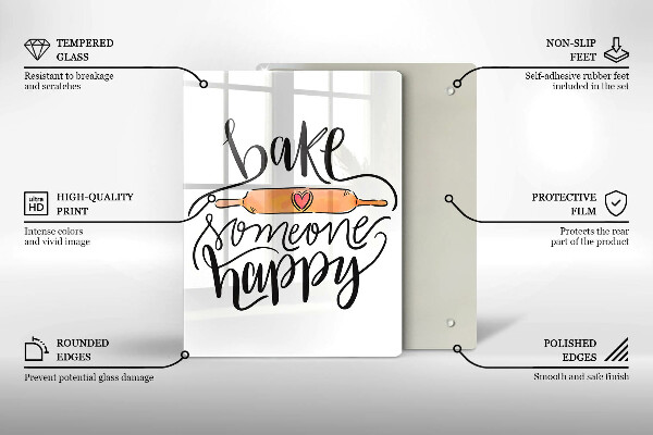 Tocător sticlă Bake someone happy