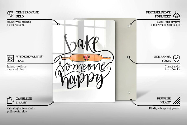 Tocător sticlă Bake someone happy