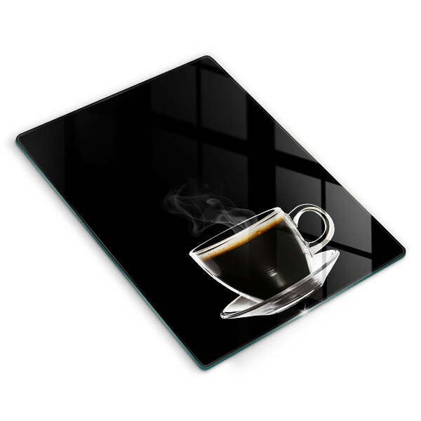 Tocător sticlă Un pahar de cafea fierbinte