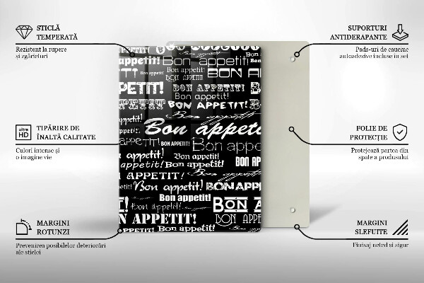 Tocător sticlă Bucătărie subtitrat Bon appetit