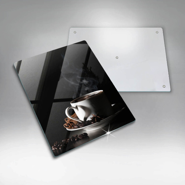 Tocător sticlă O ceașcă de cafea fierbinte