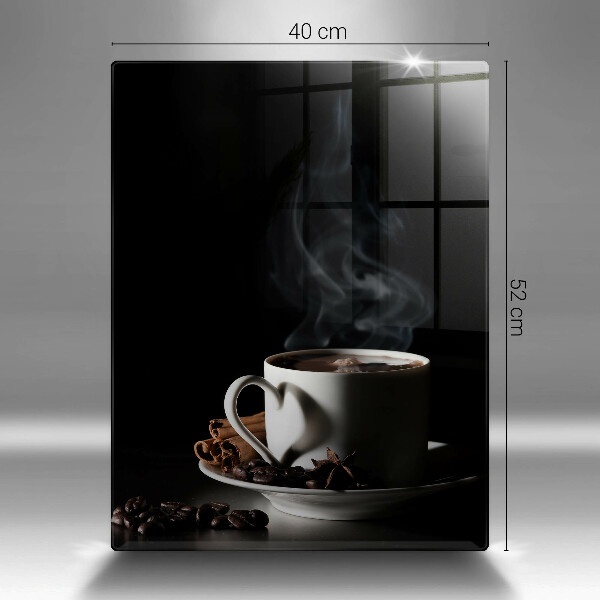 Tocător sticlă O ceașcă de cafea fierbinte