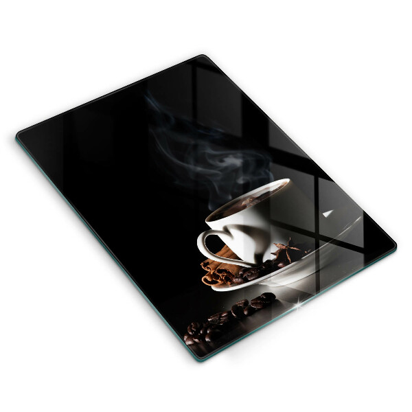 Tocător sticlă O ceașcă de cafea fierbinte