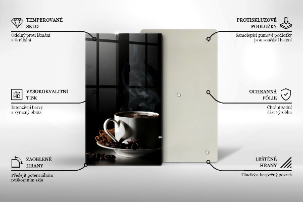 Tocător sticlă O ceașcă de cafea fierbinte