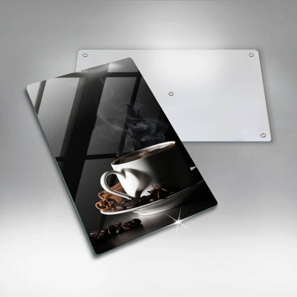 Tocător sticlă O ceașcă de cafea fierbinte