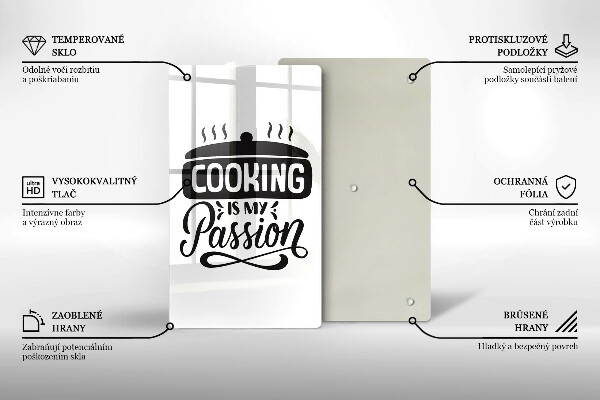 Tocător sticlă Cooking is my passion